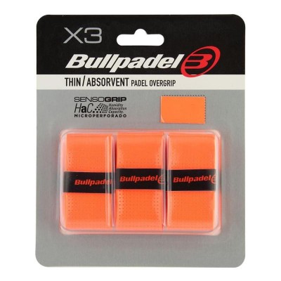 Blister Bullpadel 3 Overgrips GB1705 Senso Perforato Arancio Fluor