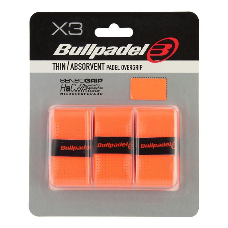 Blister Bullpadel 3 Overgrips GB1705 Senso Perforated Orange Fluor