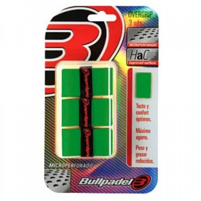 Blister Bullpadel 3 Overgrips GB1705 Senso Vert perfore