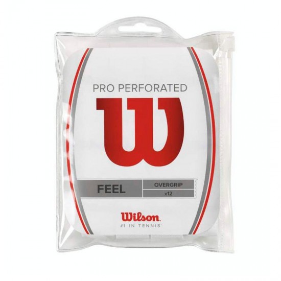 Blister Wilson 12 Overgrips Pro Perforated Feel Blanco