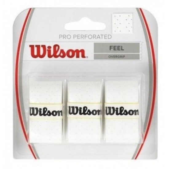 Blister Wilson 3 Overgrips Pro Perforated White