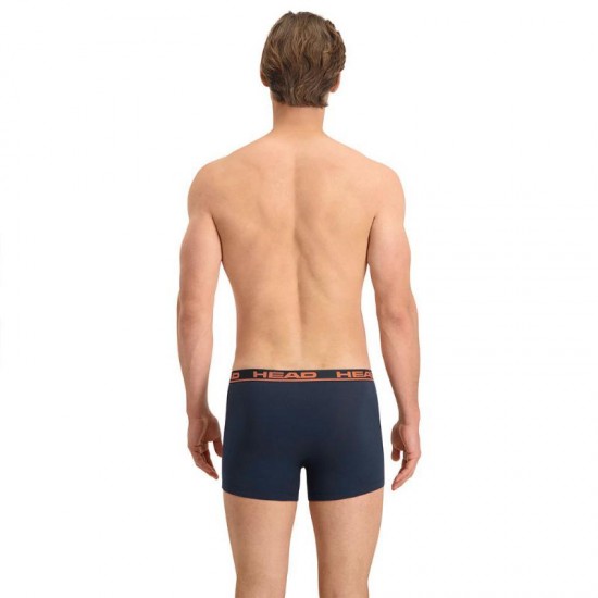 Boxers Head Basico Navy Orange 2 Unidades