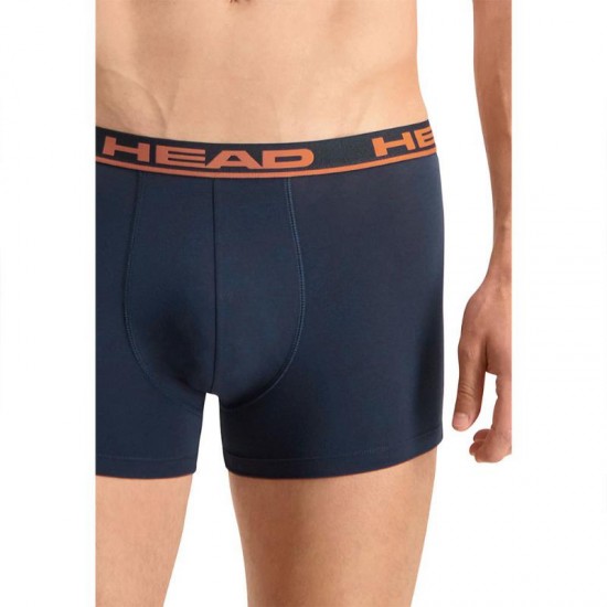 Boxers Head Basico Navy Orange 2 Unidades