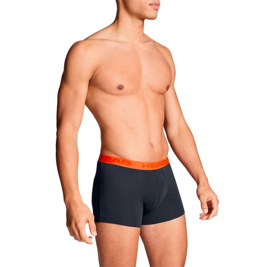 Boxers Head Laranja Azul Preto 2 Unidades