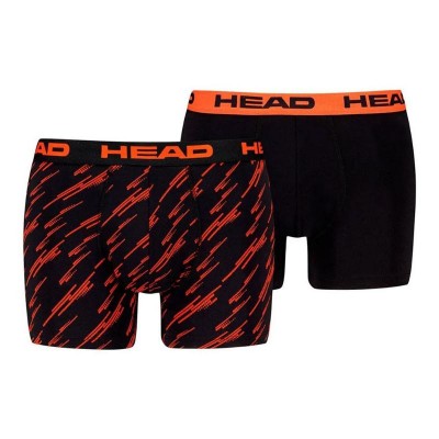 Boxers Head Printed Naranja Negro 2 Unidades