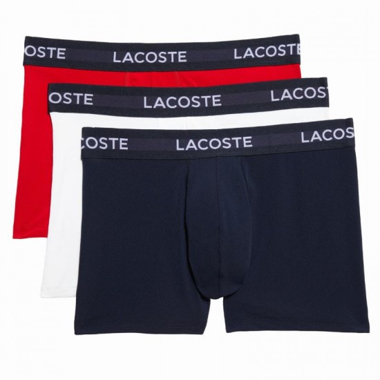 Boxers Lacoste Azul Marino Blanco Rojo 3 Unidades