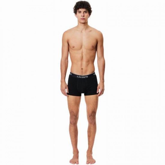 Boxers Casuais Pretos Lacoste 3 Unidades