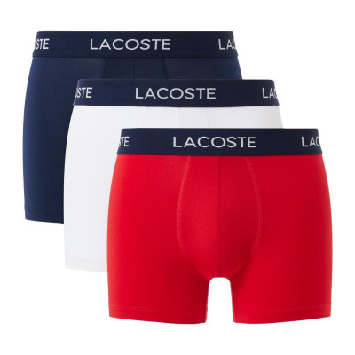 Lacoste Pique Navy Blue White Red Boxers 3 Units