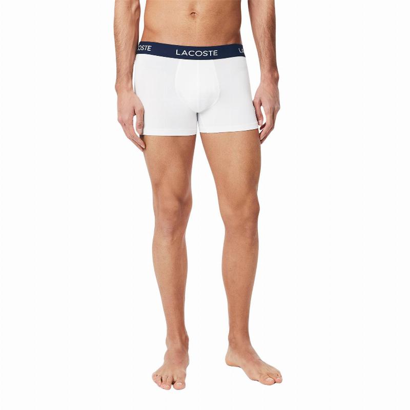 Lacoste Pique Navy Blue White Red Boxers 3 Units