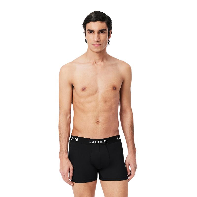 Boxers Lacoste Piqu? Preto 3 Unidades