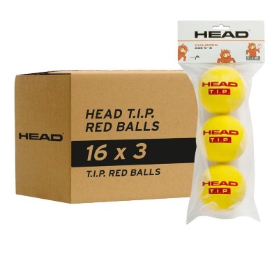 Cajon 48 Balls - 16 Packs of 3 pcs - Head T.I.P. Red