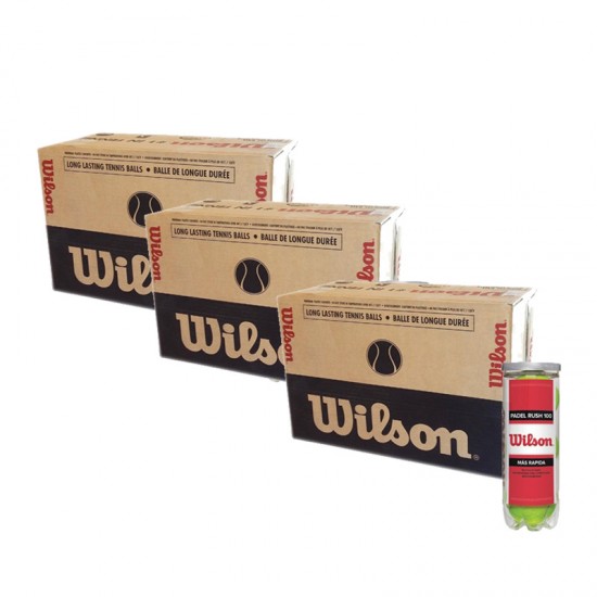 Boite 72 Boules - 24 Pots de 3 unites - Wilson Rush 100 x 3 Unites