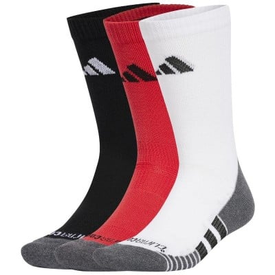 Calcetines Adidas Cushioned Crew Rojo Negro Blanco 3 Pares