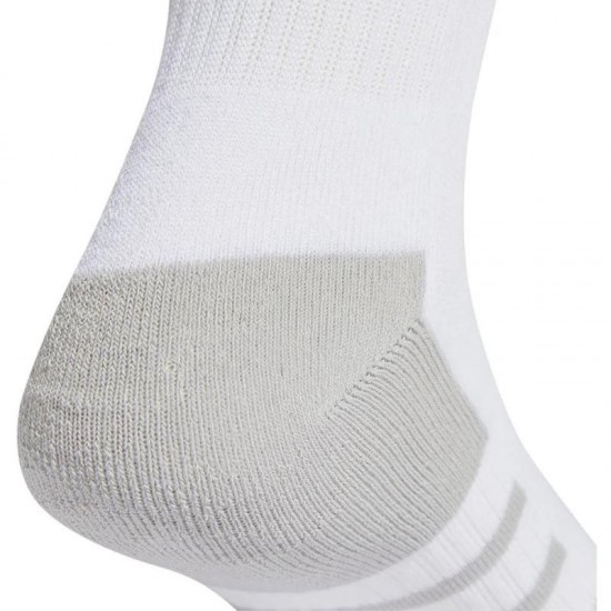 Adidas Essentials Cushioned Crew Socks White Gray 3 Pairs