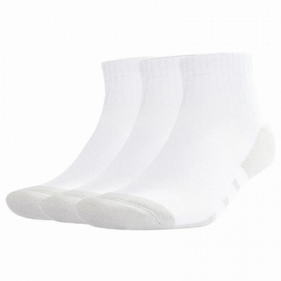 Calcetines Adidas Essentials Cushioned Quarter Blanco Gris 3 Pares