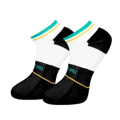 Cartri Adriano Crew Blanc Noir Chaussettes 1 paire