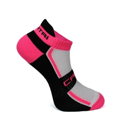 Cartri Slash Crew White Fuchsia Socks 1 Par