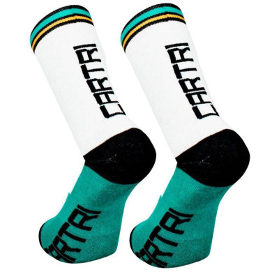 Cartri Titus High Blanc Vert Chaussettes 1 Paire