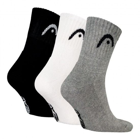 Calcetines Head Tutti gli Sport Pantaloncini Girocollo Blanco Gris 3 Pares