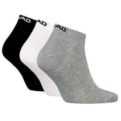 Calcetines Head All Sports Sneaker Negro Blanco Gris 3 Pares