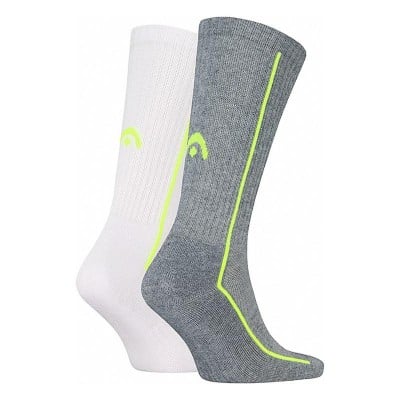 Head Performance Chaussettes Crew Blanc Lime Gris 2 Paires