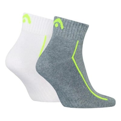 Calcetines Head Performance Quarter Blanco Gris Lima 2 Pecas