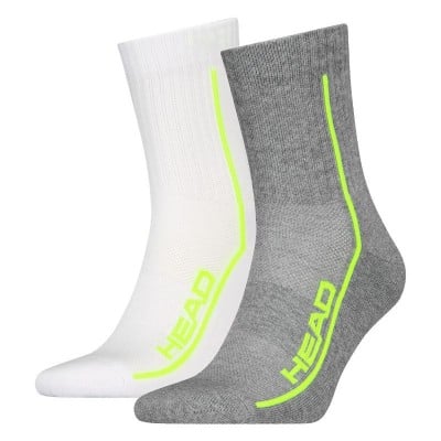 Calcetines Head Performance Short Crew Blanco Gris Lima 2 Pares