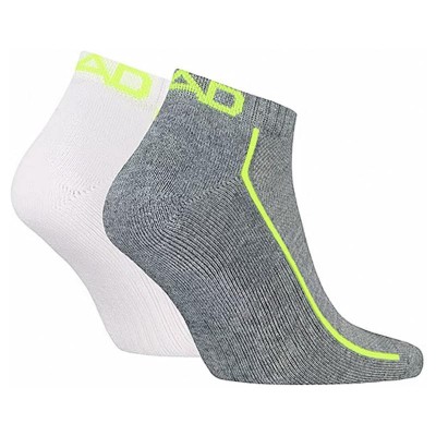 Head Performance Sneaker Chaussettes Blanc Gris Lime 2 Paires