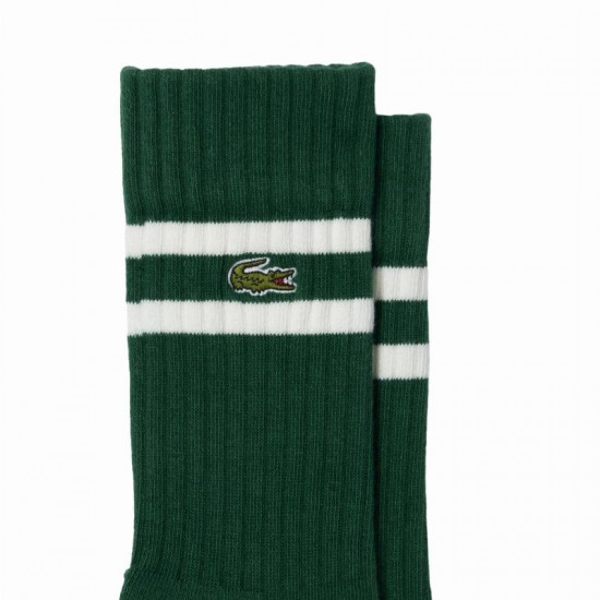 Chaussettes hautes Lacoste Blanc Vert