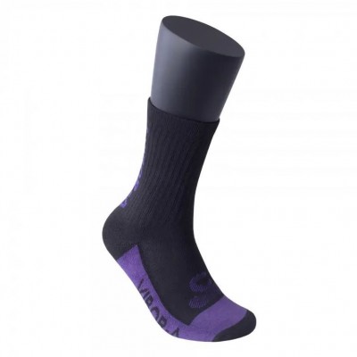 Chaussettes en cuir demi-roseau multicolores Violet noir 1 Paire