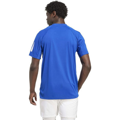 Camiseta Adidas Club 3 Stripes Azul Royal Blanco