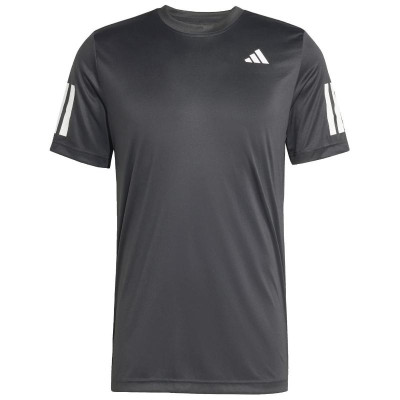 Camiseta Preta Branca do Adidas Club 3 Stripes