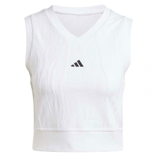 Camiseta Adidas Crop Top Pro Blanco Mujer