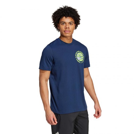 Adidas Racket Graphic Navy Blue T-Shirt