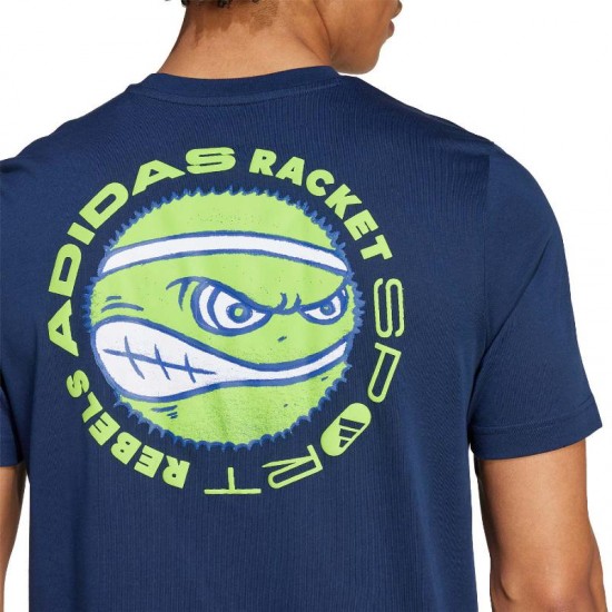 Camiseta Adidas Racket Graphic Azul Marinho