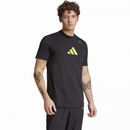 Camiseta Adidas Tennis Category Graphic Negro Limon