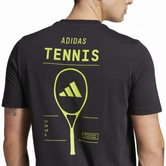 Camiseta Adidas Tennis Category Graphic Black Lemon