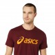 Camiseta Asics Logo Grande Granate Naranja Brillante