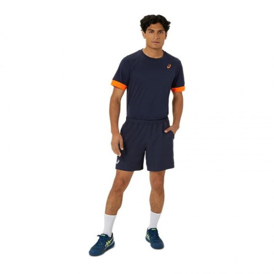 T-shirt Asics Court Bleu Nuit Orange