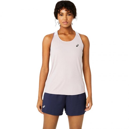 T-shirt Asics Court Rosa Bianco Lucido Donna