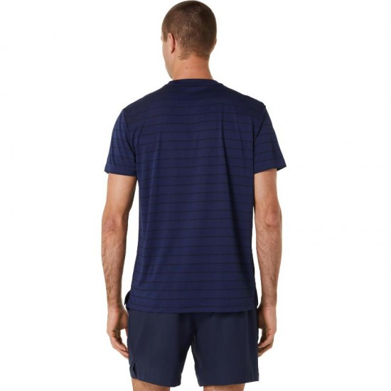 T-shirt Asics Court Stripe Marine Noir