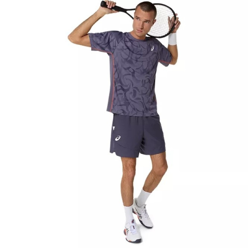 Camiseta Asics Game SS Top Gris Purpura