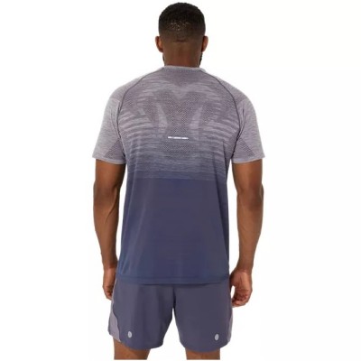 Asics Seamless SS Top T-shirt Gris Lavande Bleu Indigo