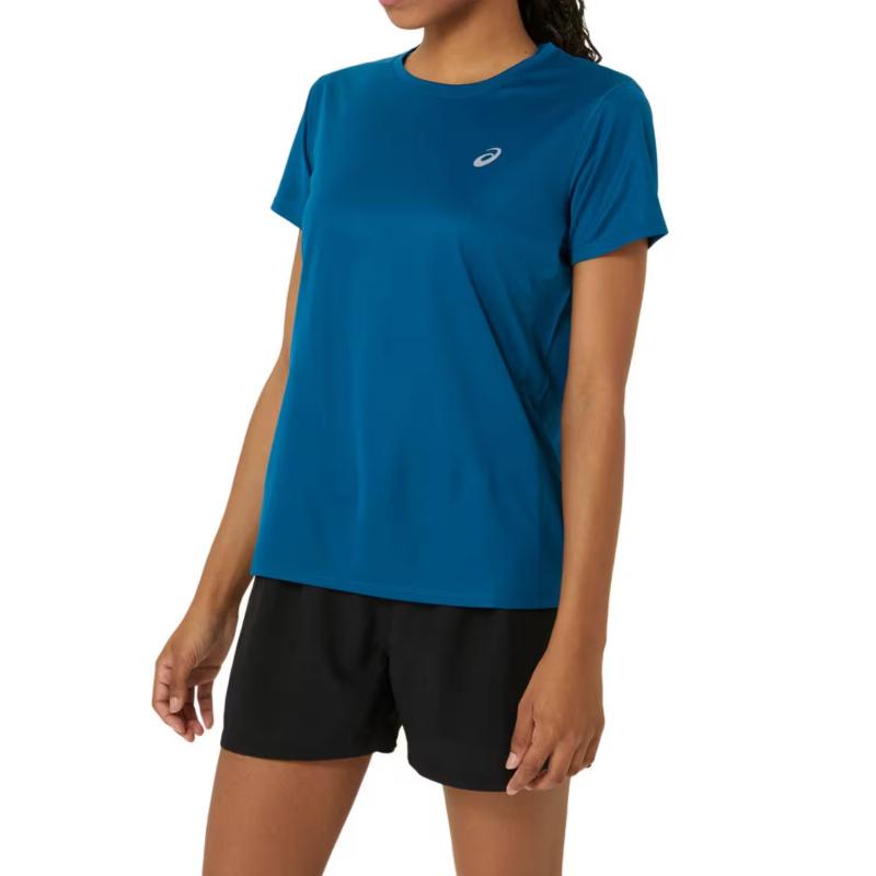 Camiseta Asics Silver Petrol Blue para Mulheres