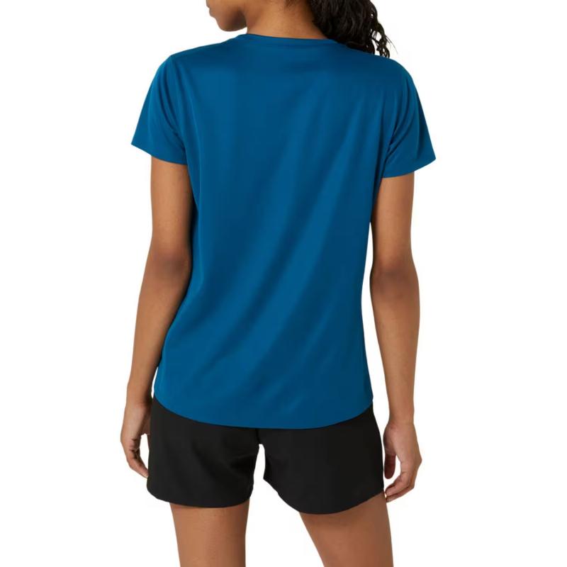 Camiseta Asics Silver Petrol Blue para Mulheres