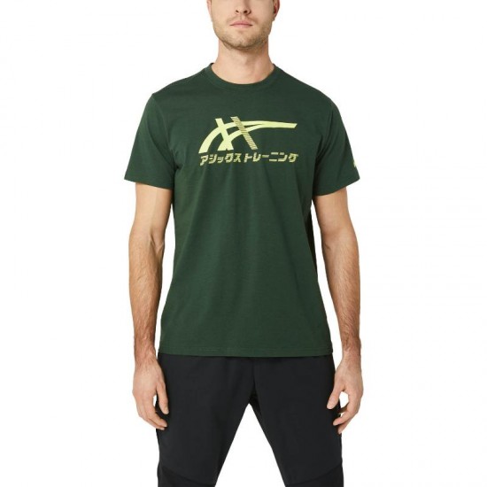 Asics Tiger Green Forest Yellow T-Shirt