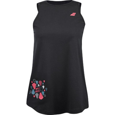 Camiseta Babolat Cotton Negro Rosa