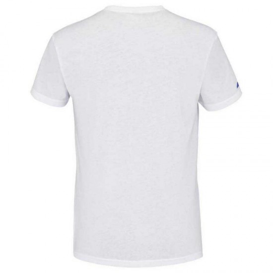 Babolat Exercicio Grande Bandeira Marmorizada T-Shirt Branca