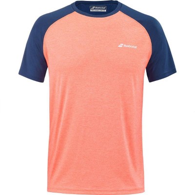 Camiseta Babolat Play Naranja Azul Oscuro