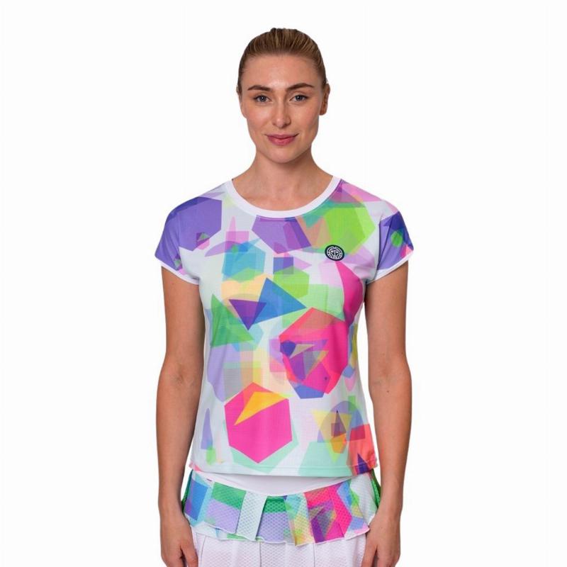 Camiseta Bidi Badu Kaleido Capsleeve Blanco Mix Mujer